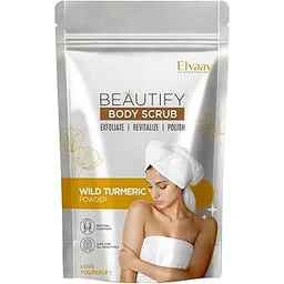 Elvaay Beautify Wild Turmeric (Haldi) Body Scrub – 100g, Body Polishing Pack for Bridal Glow, DIY-like Natural Body Scrub Powder-picture-10
