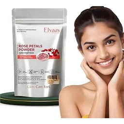 Elvaay Exotic Rose Petals Powder, Herbal Body Scrub for Dead Skin and Tan Removal, Refreshing Bath Water Additive, 100g image 1