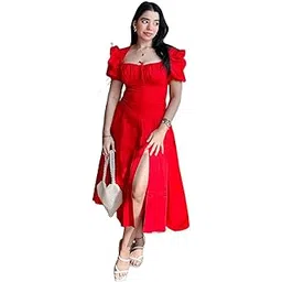 elyraa Women's Square Neck Corset Bustier Cotton Sundress-picture-51