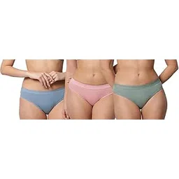 emavic Women's Cotton Solid Mid Waist Hipster/Brief/Panty Panties Combo Pack of 3-picture-26