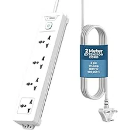 EMBOX Extension Board with Switches 1500 W, 4 Universal Sockets Master Switch 6 amp Spike Guard LED Indicator 2 Meter Extension Cord-picture-20
