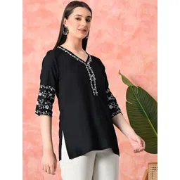 EMICA Embellished Embroidered Ethnic Top image 5