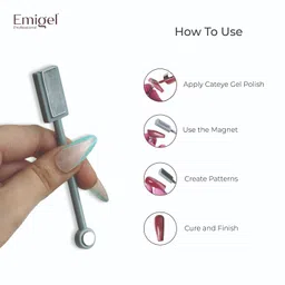 emigel Professional Double-head Magnet Stick For 3D Magnetic Cat Eye Gel Nail Polish | For Nail Art design (1 Pcs) image 2
