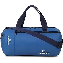 emmcraz Men & Women Black Sports Duffel Bag with Shoe Compartment Detachable Belt Water-Resistant Gym Travel Workout Weekend Bag Large Capacity Durable Available in Various Color (Blue)-picture-44