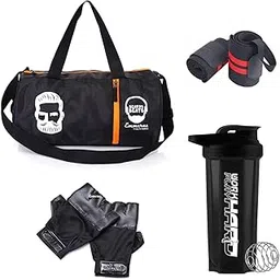 Emmcraz Ultimate Fitness Combo: Beard Beat Gym Bag, Wrist Band, Gym Gloves, and Work Hard Shaker Bottle for Peak Performance-picture-30