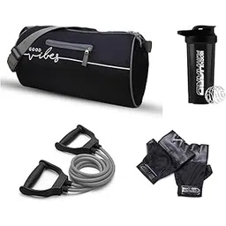 emmcraz Ultimate Fitness Starter Pack: Gym Bag, Shaker Bottle, Grey Toning Tube & Gloves for Power-Packed, High-Vibe Workouts (Black)-picture-46