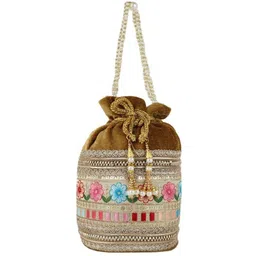 emmstylife Women Brown Potli-picture-34