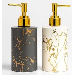 Emoh Roced Refillable Liquid Soap Dispenser. Unbreakable Plastic Dispenser for Sanitizer Lotion Shampoo. Handwash Bottle for Kitchen, Bathroom, Shower, Wash Basin, Sink - 250ML (White Grey, Pack of 2)-picture-24