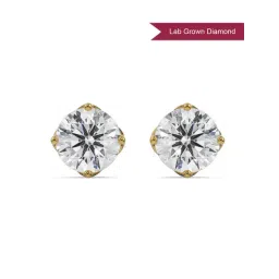 EMORI 14k (585) Yellow Gold 2 CT Timeless Solitaire Lab Grown Diamond Studs for Women-picture-38