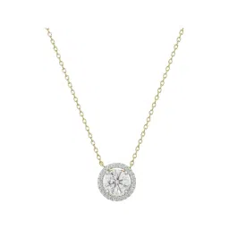 EMORI 14k (585) Yellow Gold Betty Halo Round Diamond Pendant-picture-15