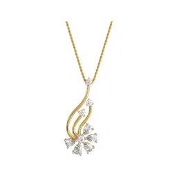 EMORI 14k (585) Yellow Gold Floral Fantasy Diamond Pendant-picture-32