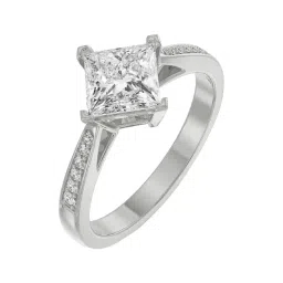 Emori 14k White Gold & Diamond Princess Cut Engagement Ring-picture-22