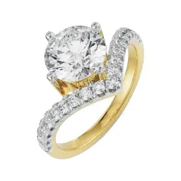 Emori 14k Yellow Gold & Diamond Round V Ring-picture-12