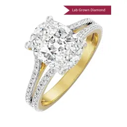 EMORI 14k Yellow Gold Lab Grown Diamond Minimal Ring for Women-picture-11