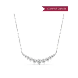 EMORI 18k (750) White Gold Eternity Round Lab Grown Diamond Necklace for Women-picture-42