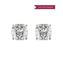 EMORI 18k (750) Yellow Gold 1 CT Cushion Lab Grown Diamond Studs for Women-picture-34