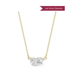 EMORI 18k (750) Yellow Gold Bouquet Cascade Lab Grown Diamond Necklace for Women-picture-14