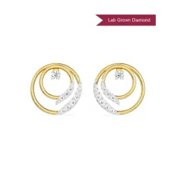 EMORI 18k (750) Yellow Gold Luminiscent Lab Grown Diamond Earrings for Women-picture-35