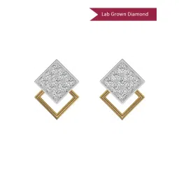 Emori 18k Yellow Gold & Diamond Twin Square Stud Earrings-picture-43