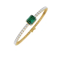 Emori Women Emerald Tennis Lab Diamond Bracelet in 18KT Gold-picture-19