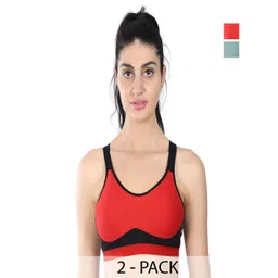 EMPISTO Women Pack of 2 Full Coverage Underwired Seamless Workout Bra-picture-27