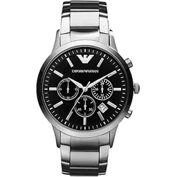 Emporio Armani Mens Chronograph Stainless Steel Watch (Black_Free Size)-picture-39