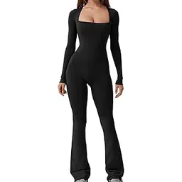 enakshi (label) Wide Leg Long Pants Romper Lady Casual Solid Catsuit for Parties Work Dating Black S|Clothing Shoes & Accessories | Womens Clothing | Jumpsuits & Rompers-picture-37