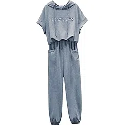 enakshi (label) Women Tracksuit Set 2 Piece Short Sleeve Sweatshirt and Long Pants Loungwear M Gray|Clothing, Shoes & Accessories | Womens Clothing | Tops & Blouses-picture-13