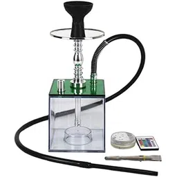 Enakshi® Hookah Complete Set Shisha Smoking Kit with LED Light for Clubs Parties Green|Health & Beauty | Health Care | Smoking Cessation | Other Smoking Cessation-picture-23