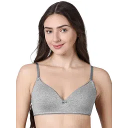 Enamor A028 Lightweight V-Neck Cotton T-shirt Bra -Padded Wirefree Medium Coverage-Grey-picture-38