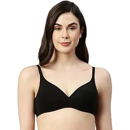 enamor A039 Perfect Coverage Stretch Cotton T-Shirt Bra- Padded, Wirefree & Medium Coverage Black-picture-13