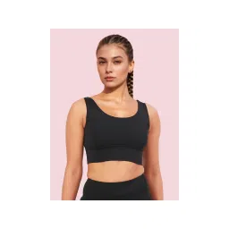 Enamor A206 Womens Criss Cross High Impact Long Line Sports Bra Black-picture-28