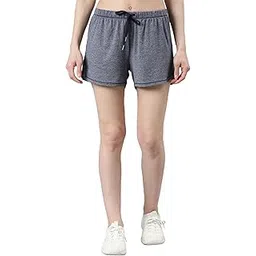 enamor A704 Quick Dry 4 Way Stretch Antimicrobial Mid Rise Relaxed Fit Workout Hotpants Thigh-Lenth Active Shorts for Women-picture-14