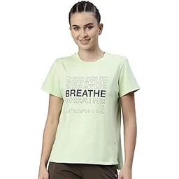 Enamor Athleisure Relaxed Fit Short Sleeve Round Neck Antimicrobial Finish Breathable Stretch Cotton Activewear Sports Tshirt for Women - A301-picture-52
