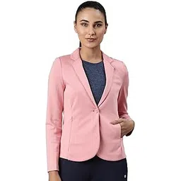enamor Athleisure Slim Fit Single Breasted One Button Sporty Blazer for Women with 2 Side Zipper Pockets - A903 | Quick Dry & Antimicrobial Finish Blazer-picture-24
