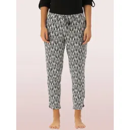 Enamor Black & White Printed Lounge Pants-picture-35