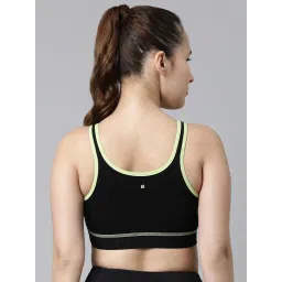 Enamor Black Cotton Sports Bra image 2