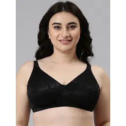 Enamor Black Non-Wired Non Padded High Coverage Everyday Minimizer Tshirt Bra F135-picture-11