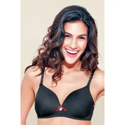 Enamor Black Non Wired Padded T-Shirt Bra-picture-22