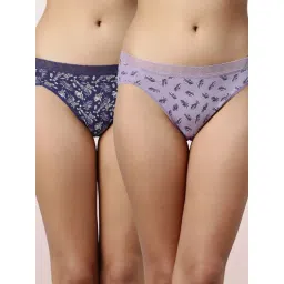Enamor Blue & Violet Printed Hipster Panty Set - Pack of 2-image-12