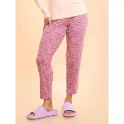Enamor Dusky Pink Printed Lounge Pants-picture-41