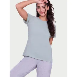 Enamor Green Cotton Relaxed Fit T-Shirt-picture-25