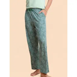 Enamor Green Printed Lounge Pants-picture-20