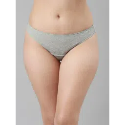 Enamor Grey Lace Work Thong Panty-image-32