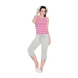 Enamor Grey Textured Capris-picture-15