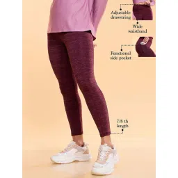 Enamor Imperial Purple Printed Sports Tights image 3