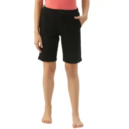 Enamor Jet Black Cotton Bermuda Shorts-picture-26