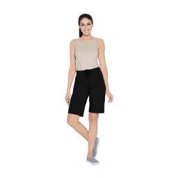 Enamor Jet Black Cotton Shorts-picture-44