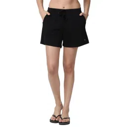 Enamor Jet Black Cotton Shorts-picture-25