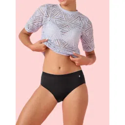 Enamor Jet Black Nylon Solid Brief Panty-picture-23